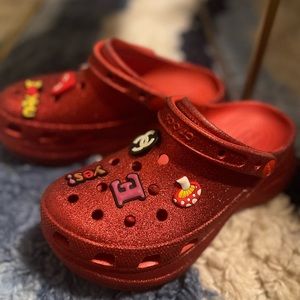 Pretty Red Platform Crocs